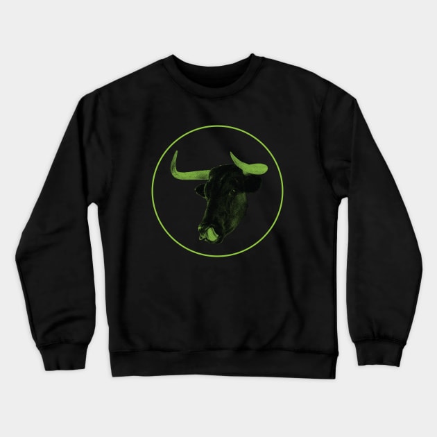 Green Taurus Crewneck Sweatshirt by HERMETICSUPPLY